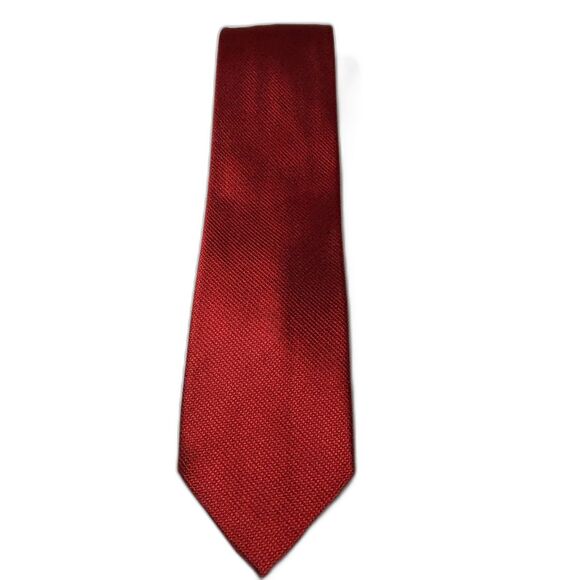 Haines & Bonner Other - Vintage Haines & Bonner of London Red 100% Silk Tie Textured Jacquard Geometric